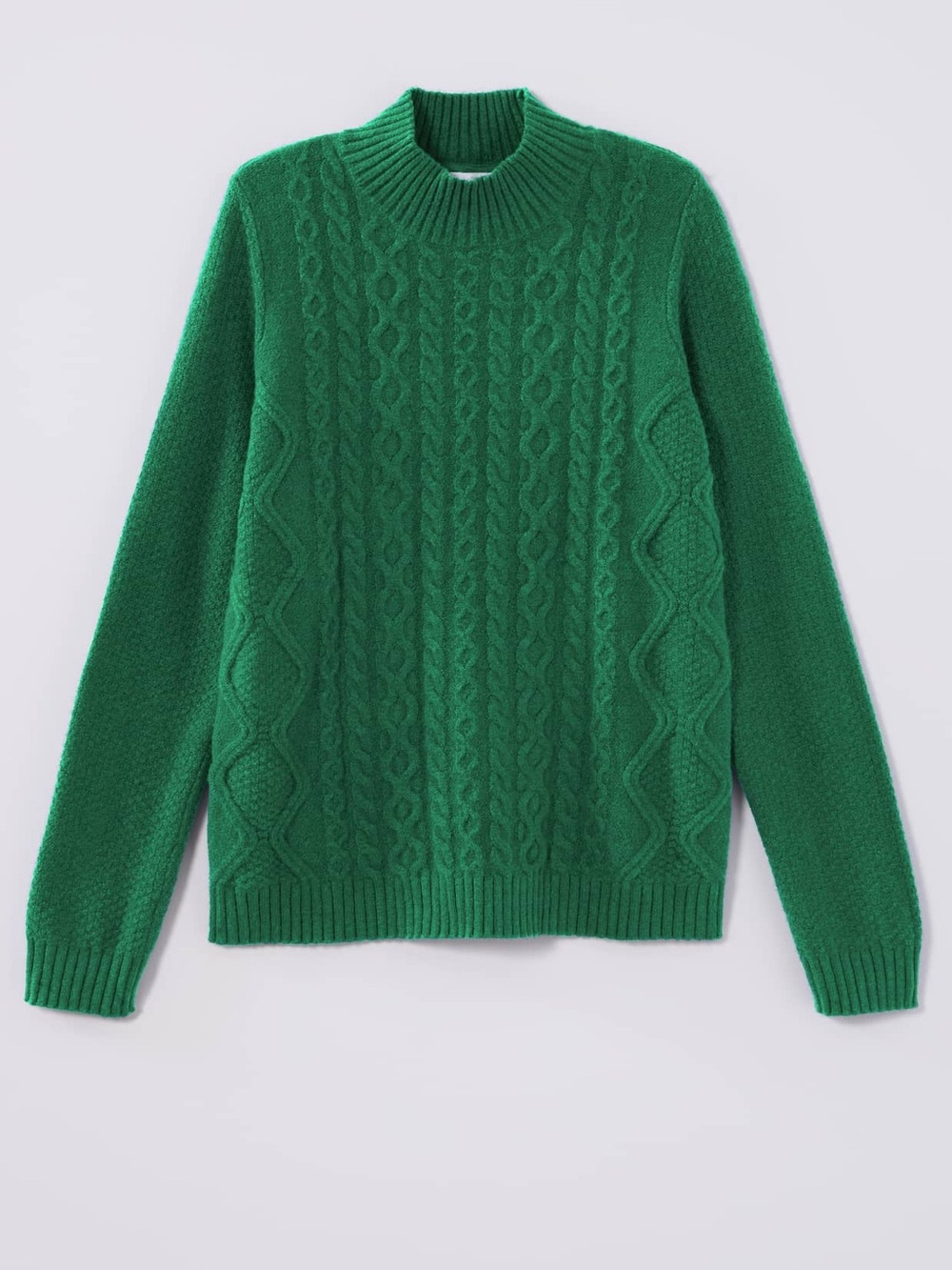 NWT J. Jill Cabled Mock-Neck Sweater in Sweet Grass Green Size 2X